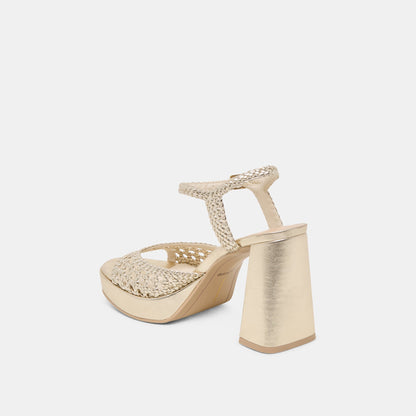 Dolce Vita PEYTEN HEELS LIGHT GOLD WOVEN STELLA