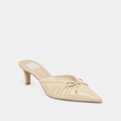Dolce Vita KAIRI MID HEELS LIGHT YELLOW CRINKLE PATENT