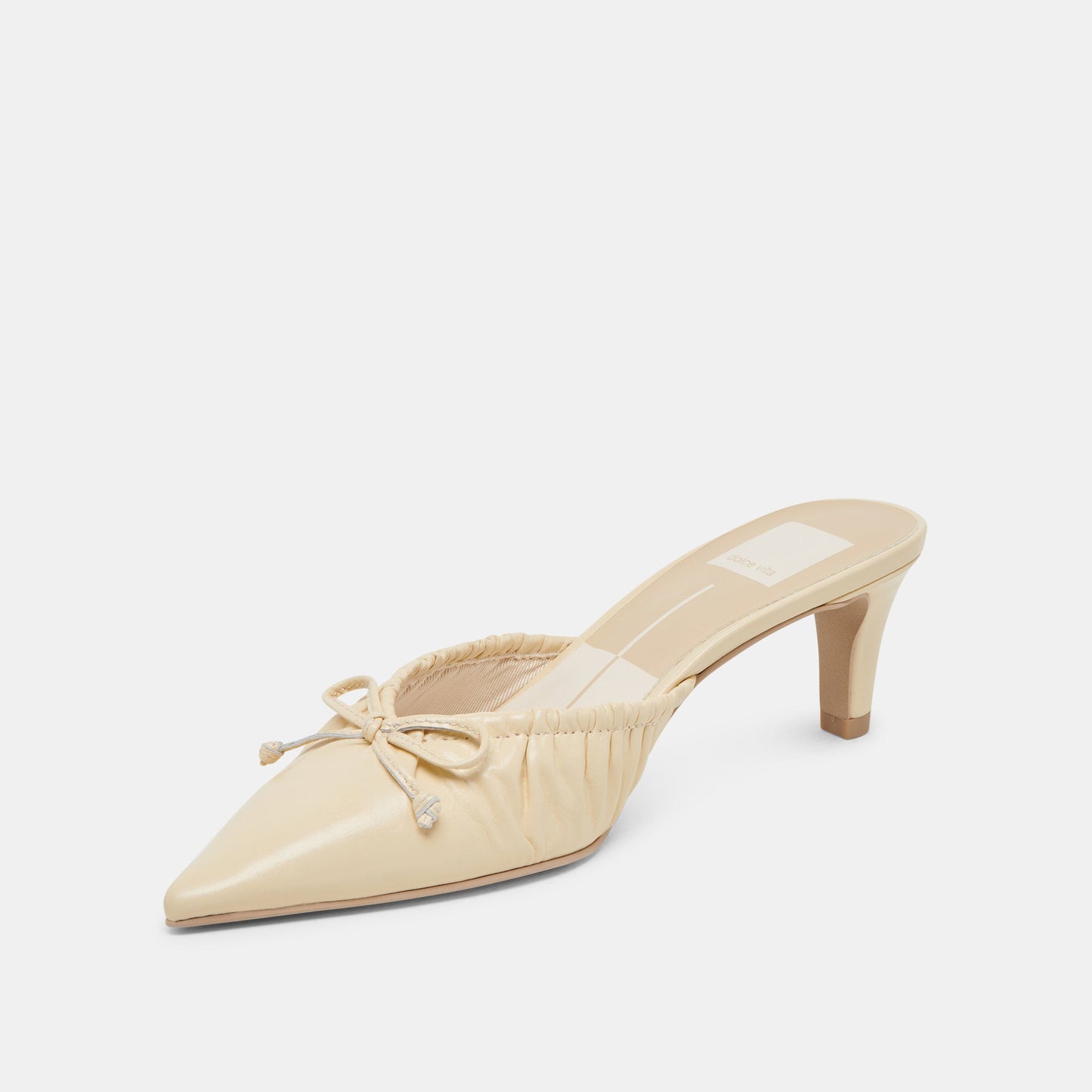 Dolce Vita KAIRI MID HEELS LIGHT YELLOW CRINKLE PATENT