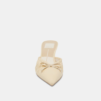 Dolce Vita KAIRI MID HEELS LIGHT YELLOW CRINKLE PATENT