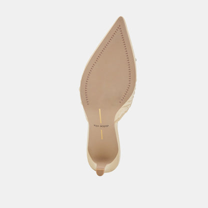 Dolce Vita KAIRI MID HEELS LIGHT YELLOW CRINKLE PATENT
