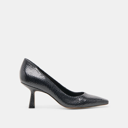 Dolce Vita Briona Onyx Embossed Leather Heels