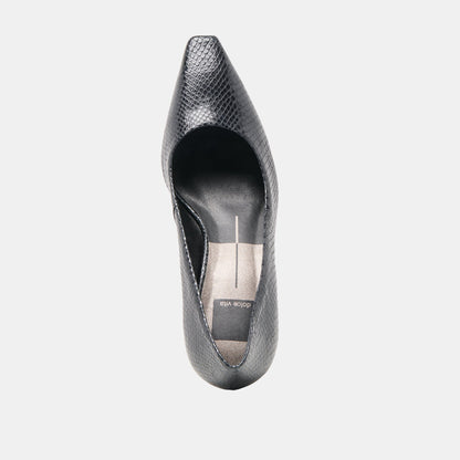 Dolce Vita Briona Onyx Embossed Leather Heels