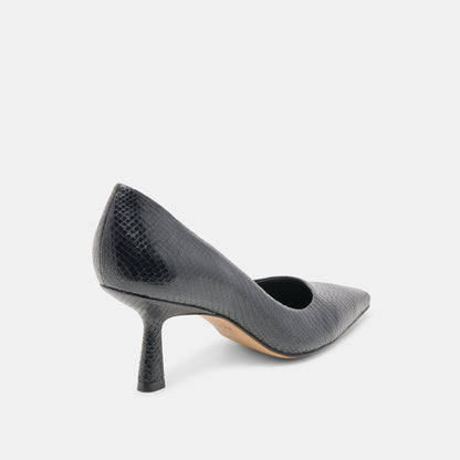 Dolce Vita Briona Onyx Embossed Leather Heels