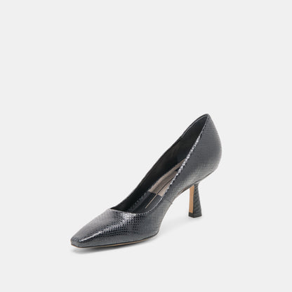 Dolce Vita Briona Onyx Embossed Leather Heels