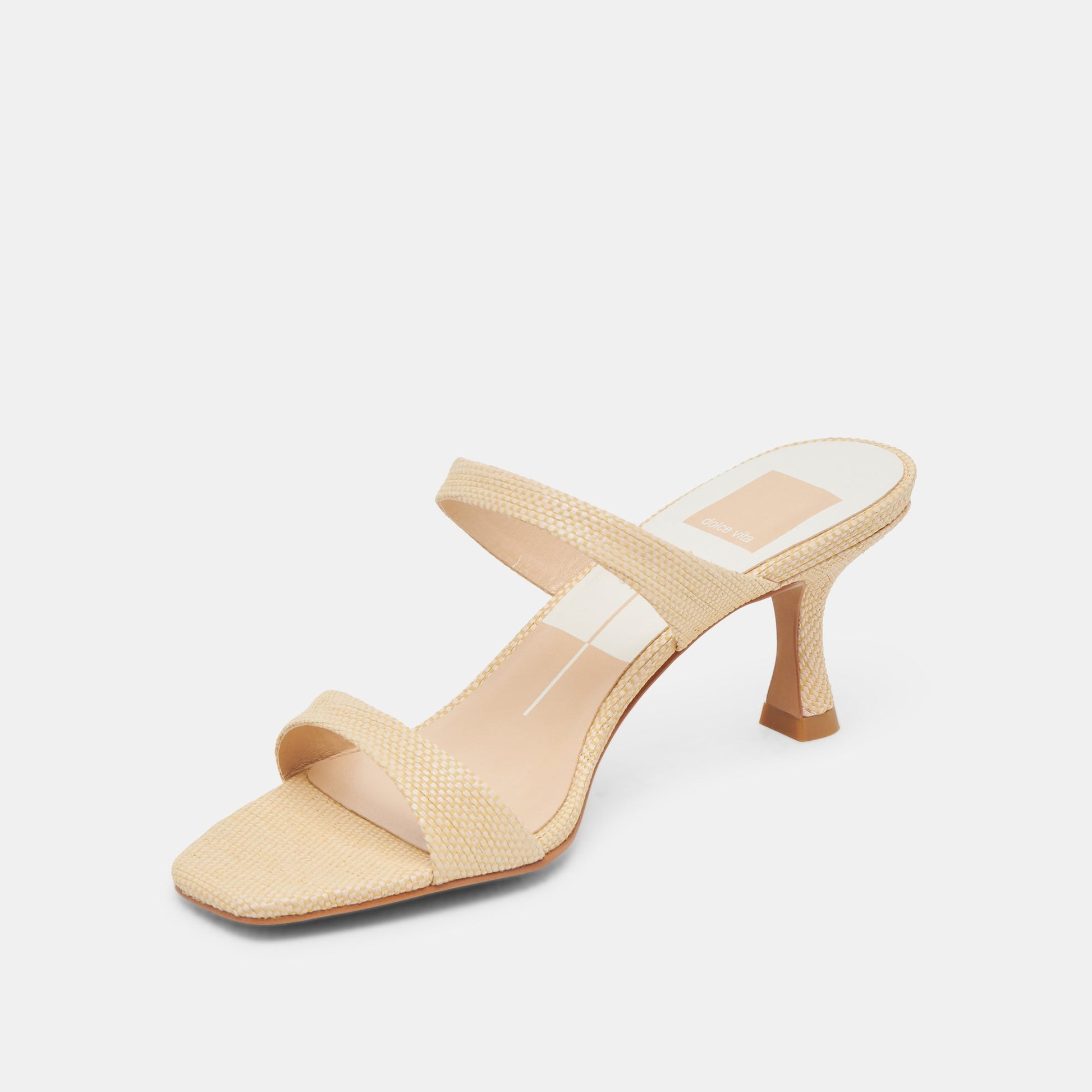 Dolce Vita Genora Lt Natural Woven Raffia Heels