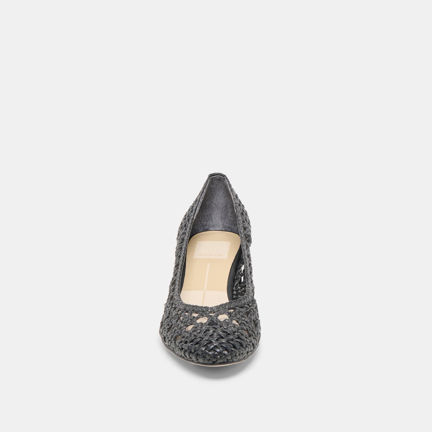 Dolce Vita Lula Black Woven Raffia Heels
