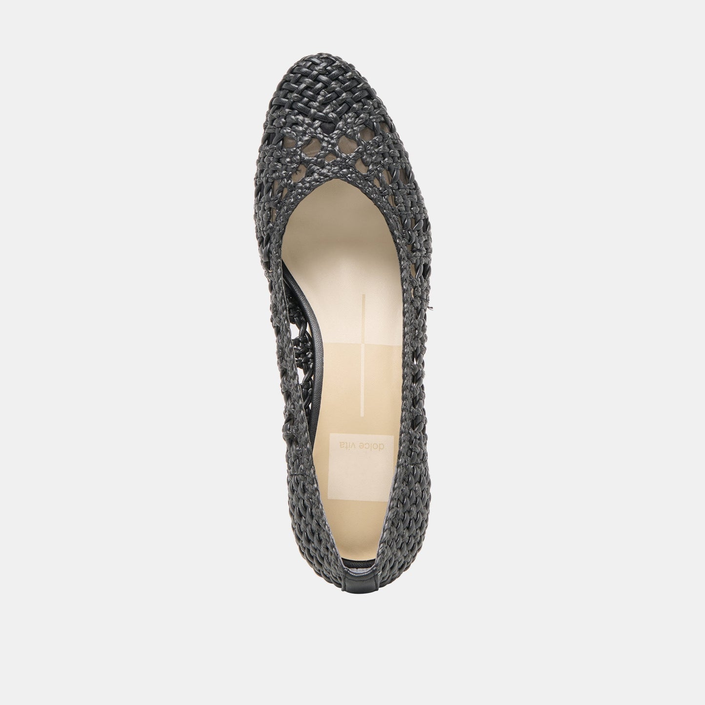 Dolce Vita Lula Black Woven Raffia Heels