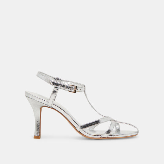 Dolce Vita LIANE HEELS SILVER DISTRESSED LEATHER