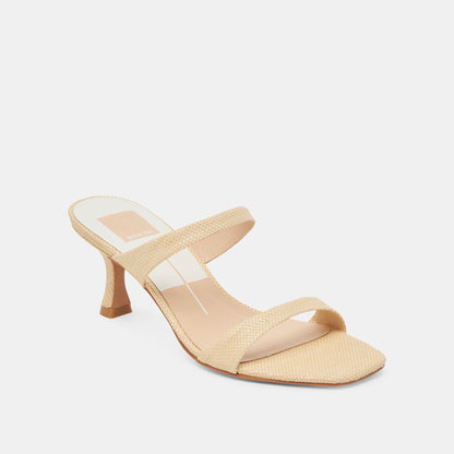 Dolce Vita Genora Wide Lt Natural Woven Raffia Heels