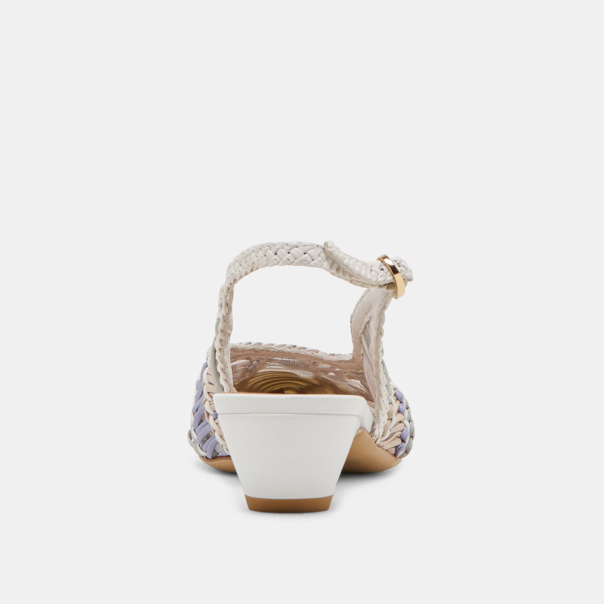 Dolce Vita Dafney White Multi Woven Leather Heels