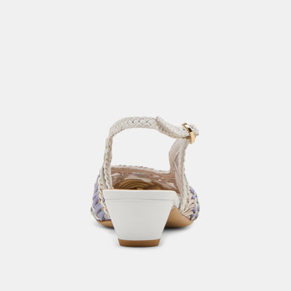 Dolce Vita Dafney White Multi Woven Leather Heels