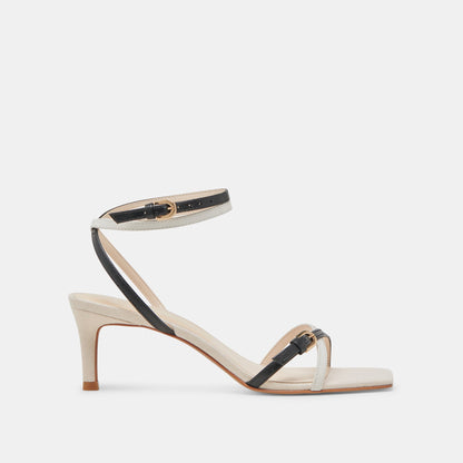 Dolce Vita BAMBY HEELS WHITE BLACK LEATHER