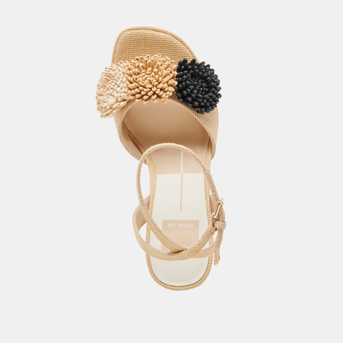Dolce Vita OLIVEA HEELS BLACK NATURAL RAFFIA