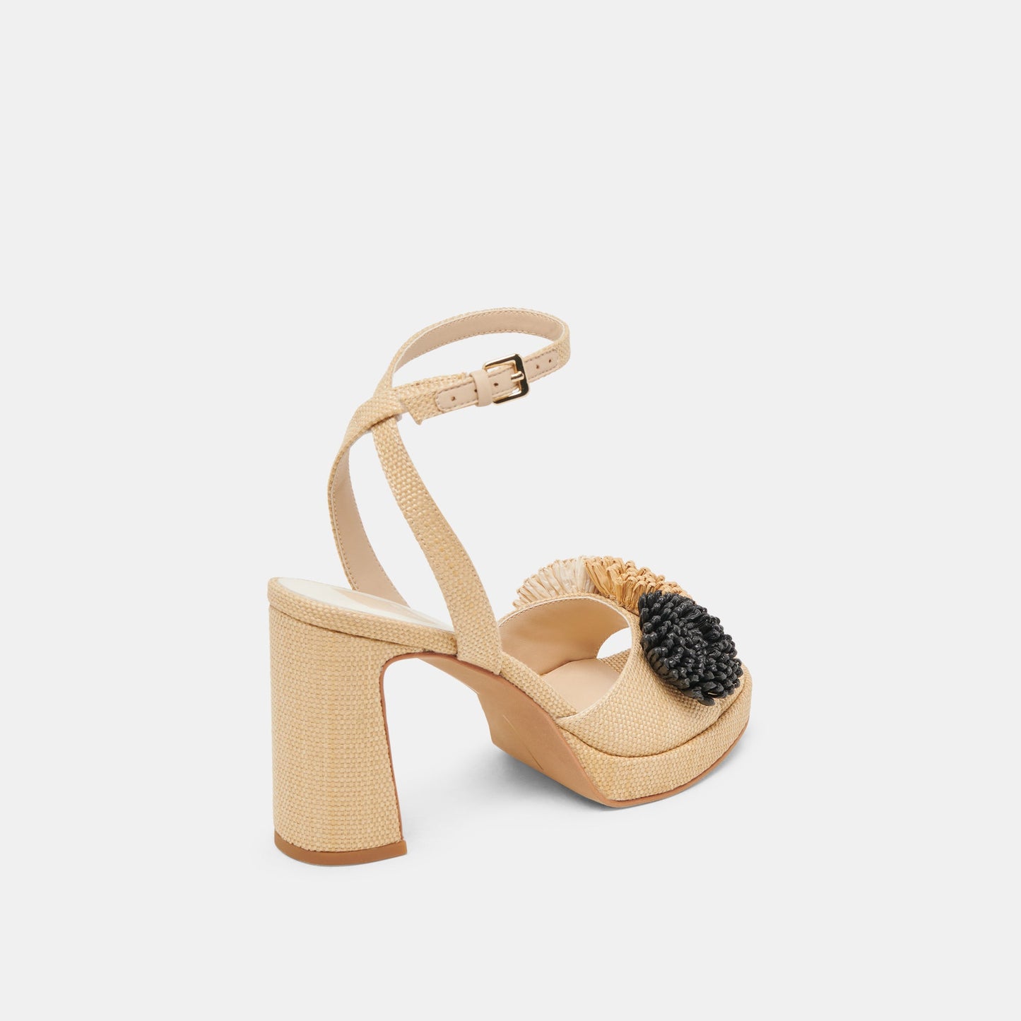 Dolce Vita OLIVEA HEELS BLACK NATURAL RAFFIA