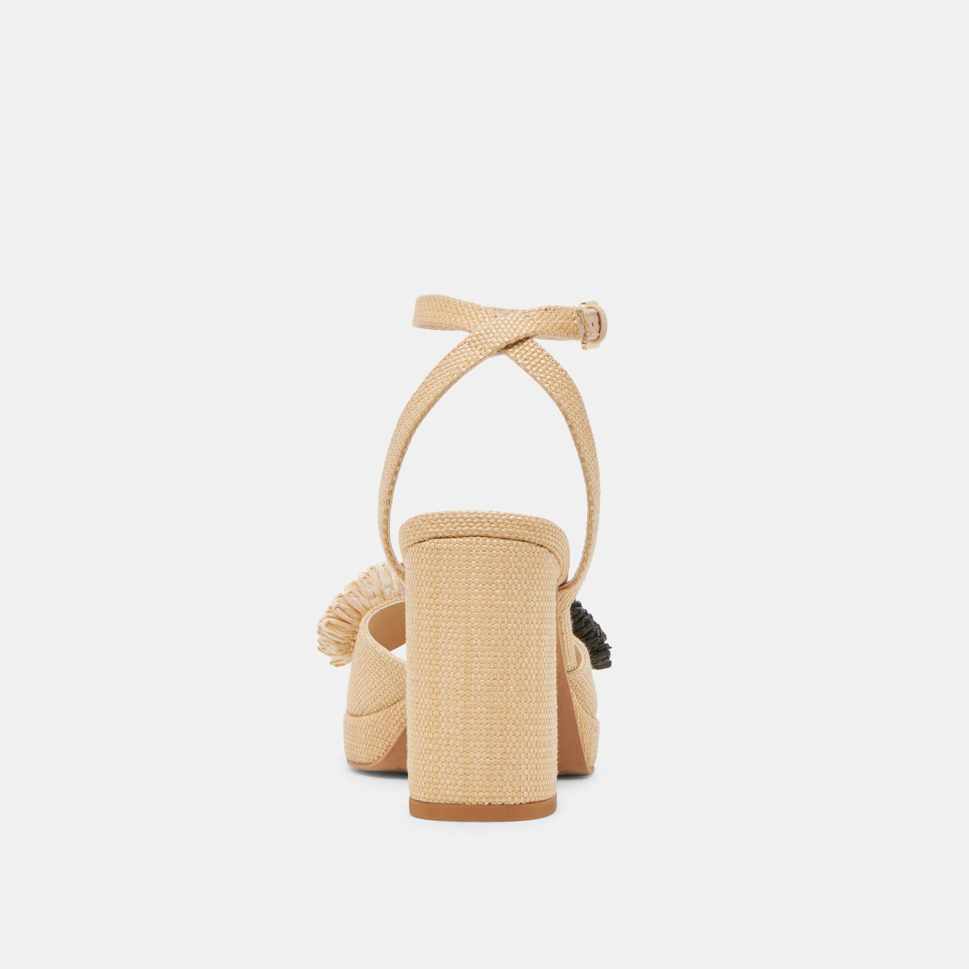 Dolce Vita OLIVEA HEELS BLACK NATURAL RAFFIA