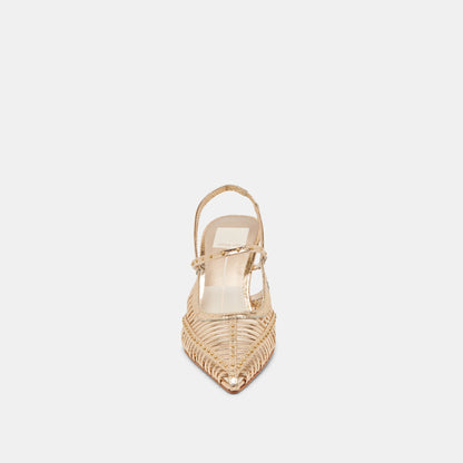 Dolce Vita HENSAL HEELS GOLD DISTRESSED LEATHER