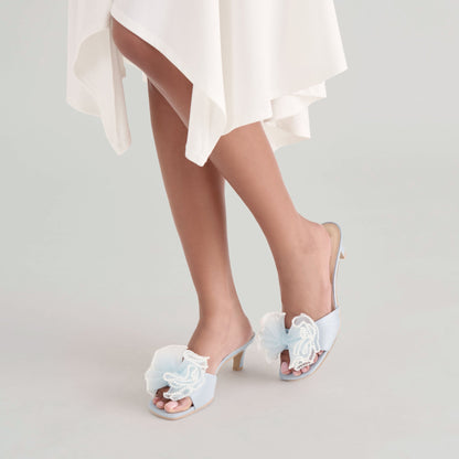 Dolce Vita NARITA PEARL HEELS LIGHT BLUE SATIN