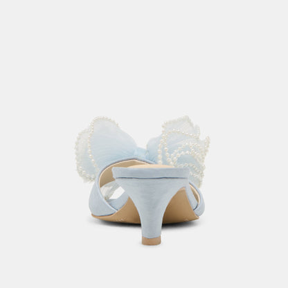 Dolce Vita NARITA PEARL HEELS LIGHT BLUE SATIN