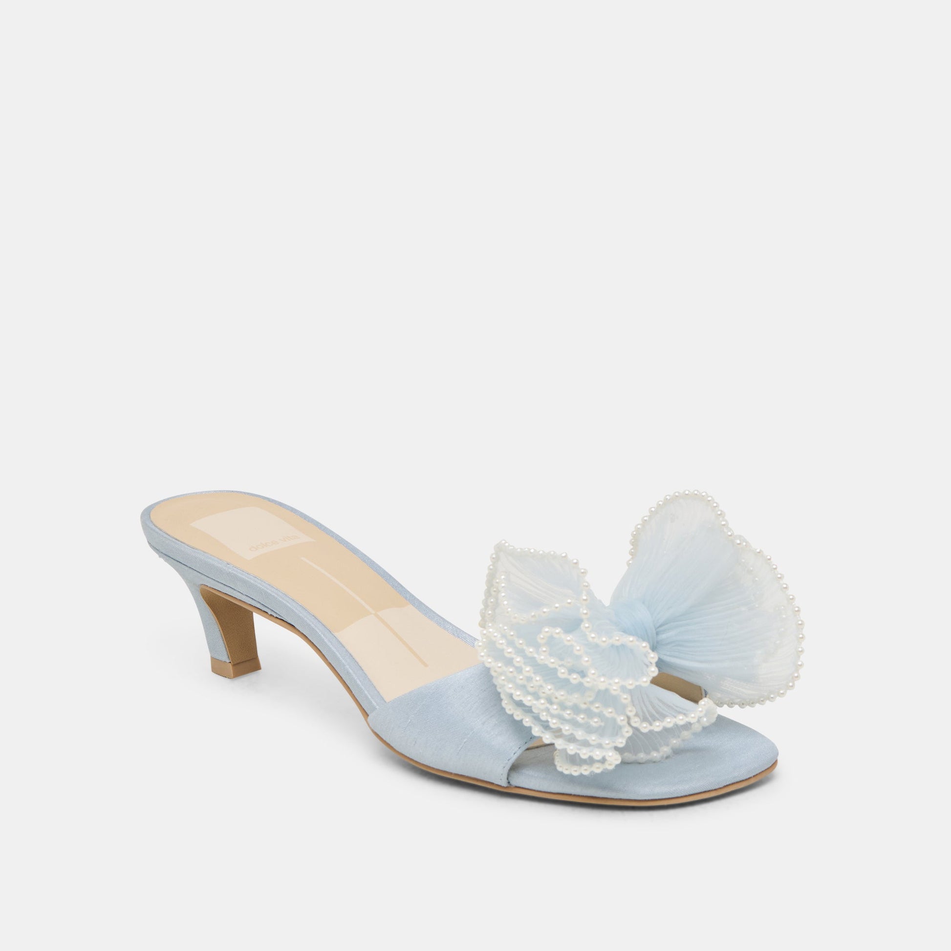Dolce Vita NARITA PEARL HEELS LIGHT BLUE SATIN