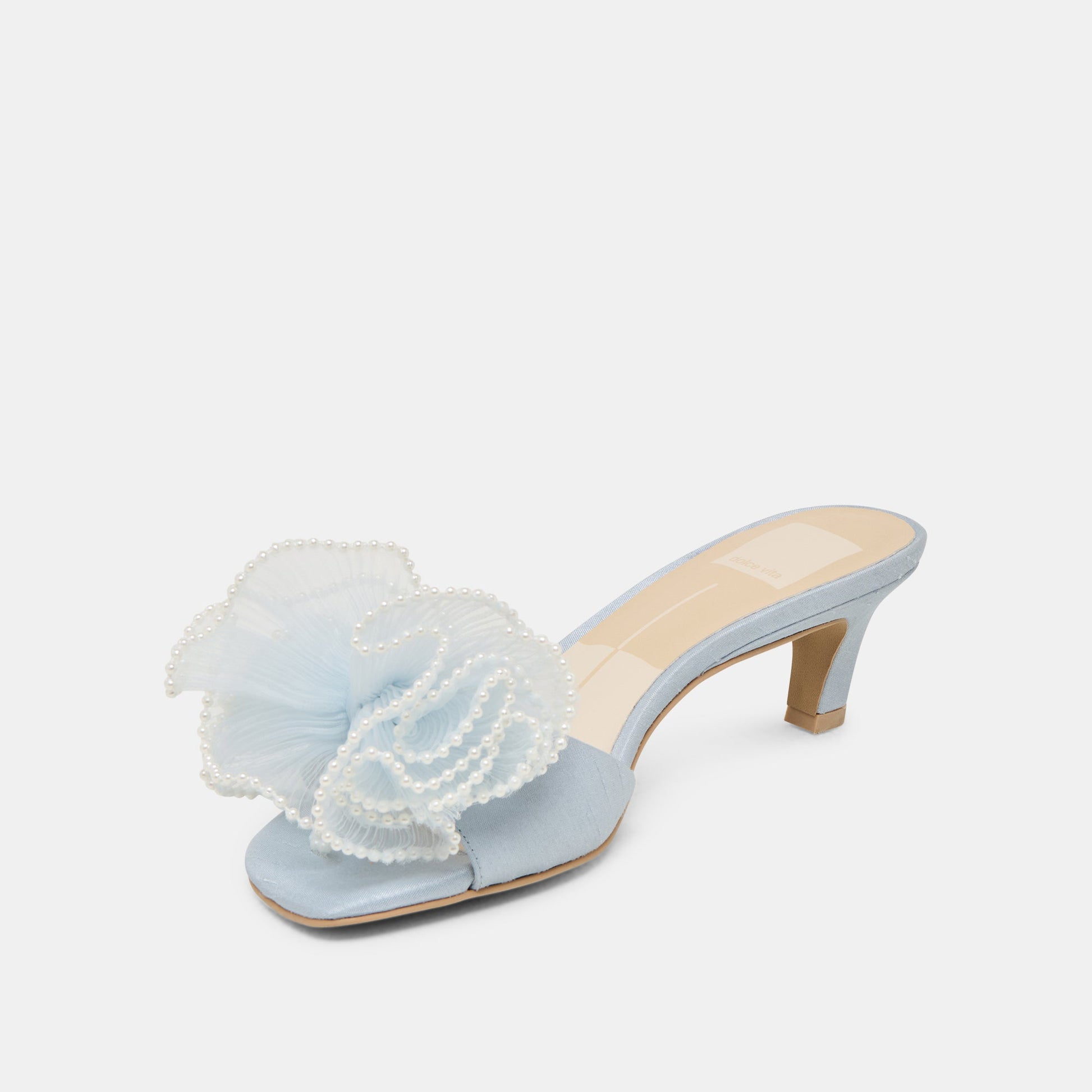 Dolce Vita NARITA PEARL HEELS LIGHT BLUE SATIN