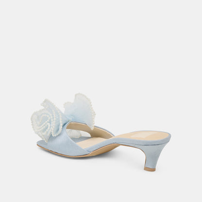 Dolce Vita NARITA PEARL HEELS LIGHT BLUE SATIN