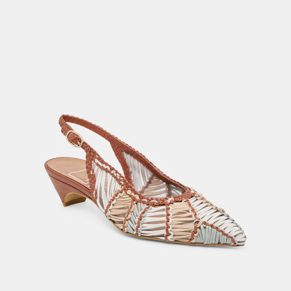 Dolce Vita Dafney Tan Multi Woven Leather Heels