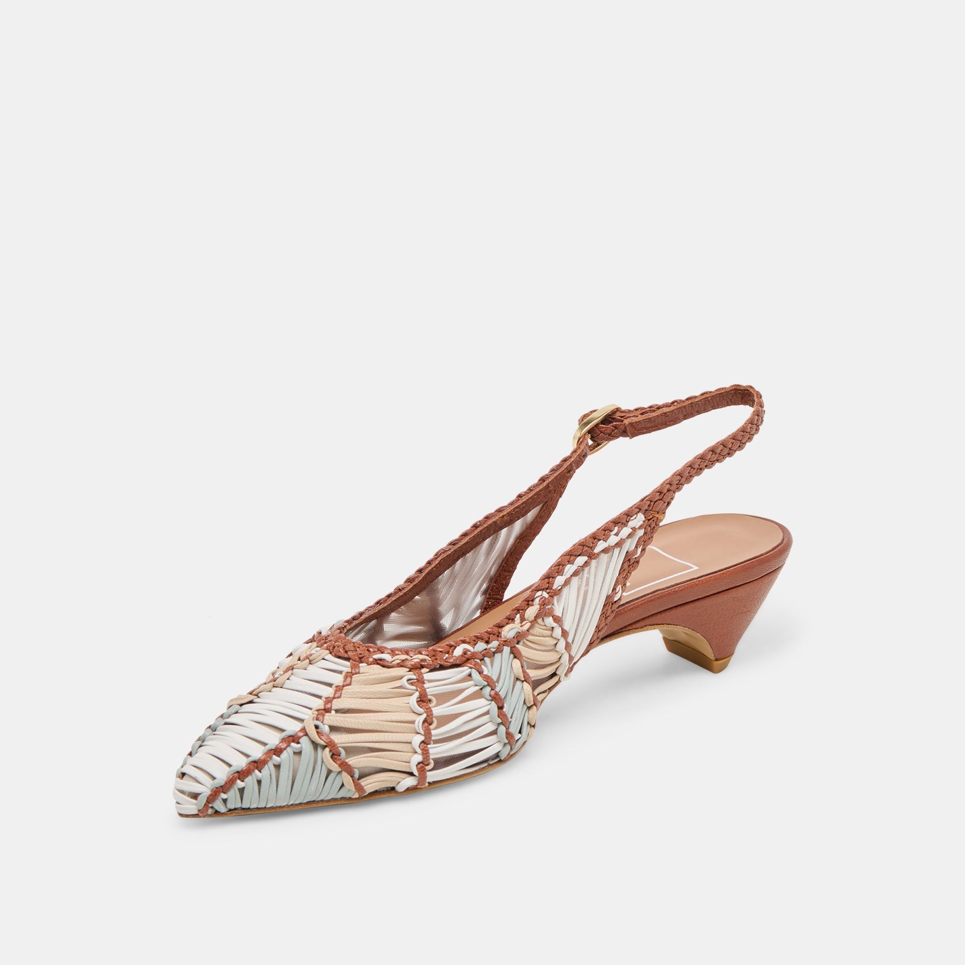 Dolce Vita Dafney Tan Multi Woven Leather Heels