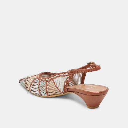 Dolce Vita Dafney Tan Multi Woven Leather Heels