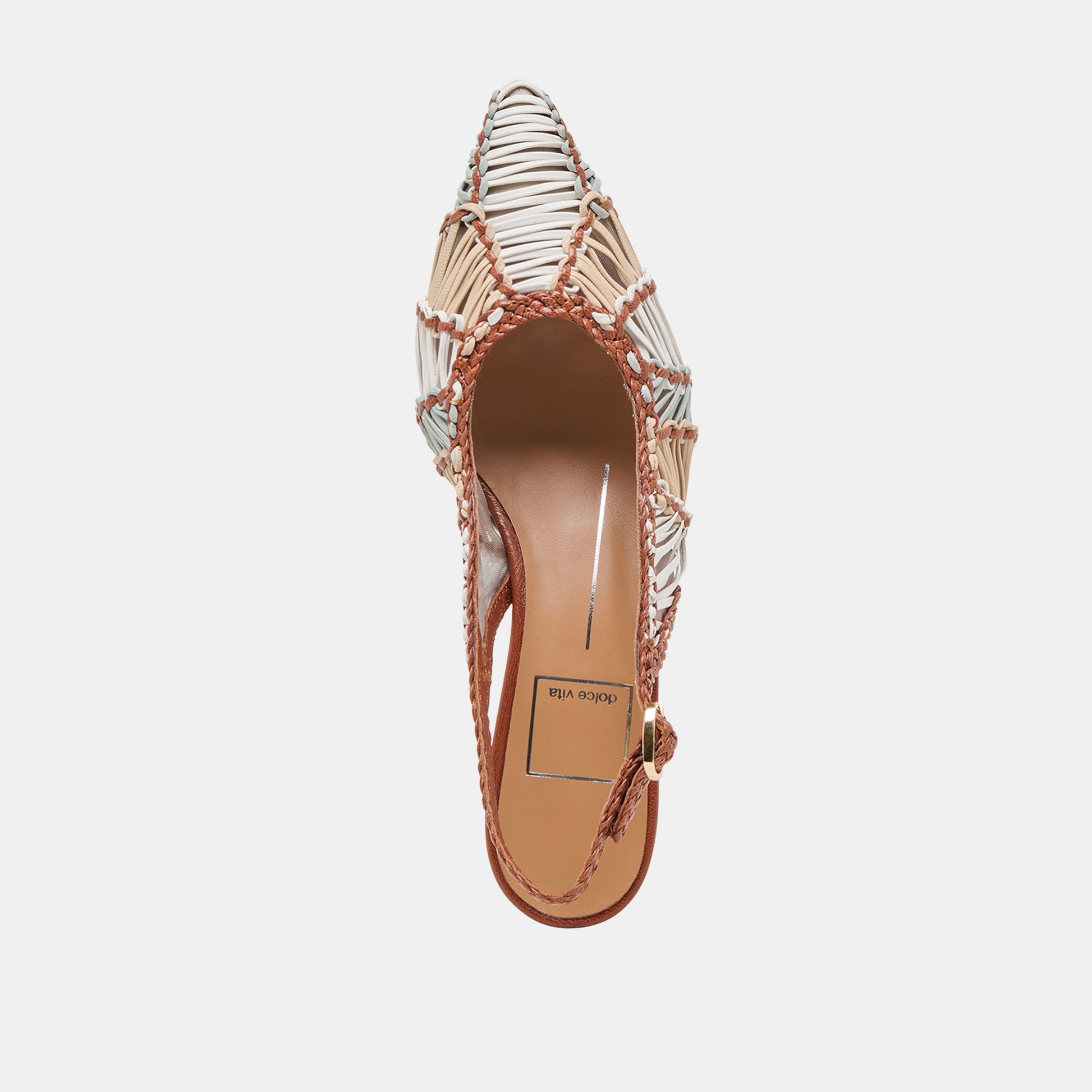 Dolce Vita Dafney Tan Multi Woven Leather Heels