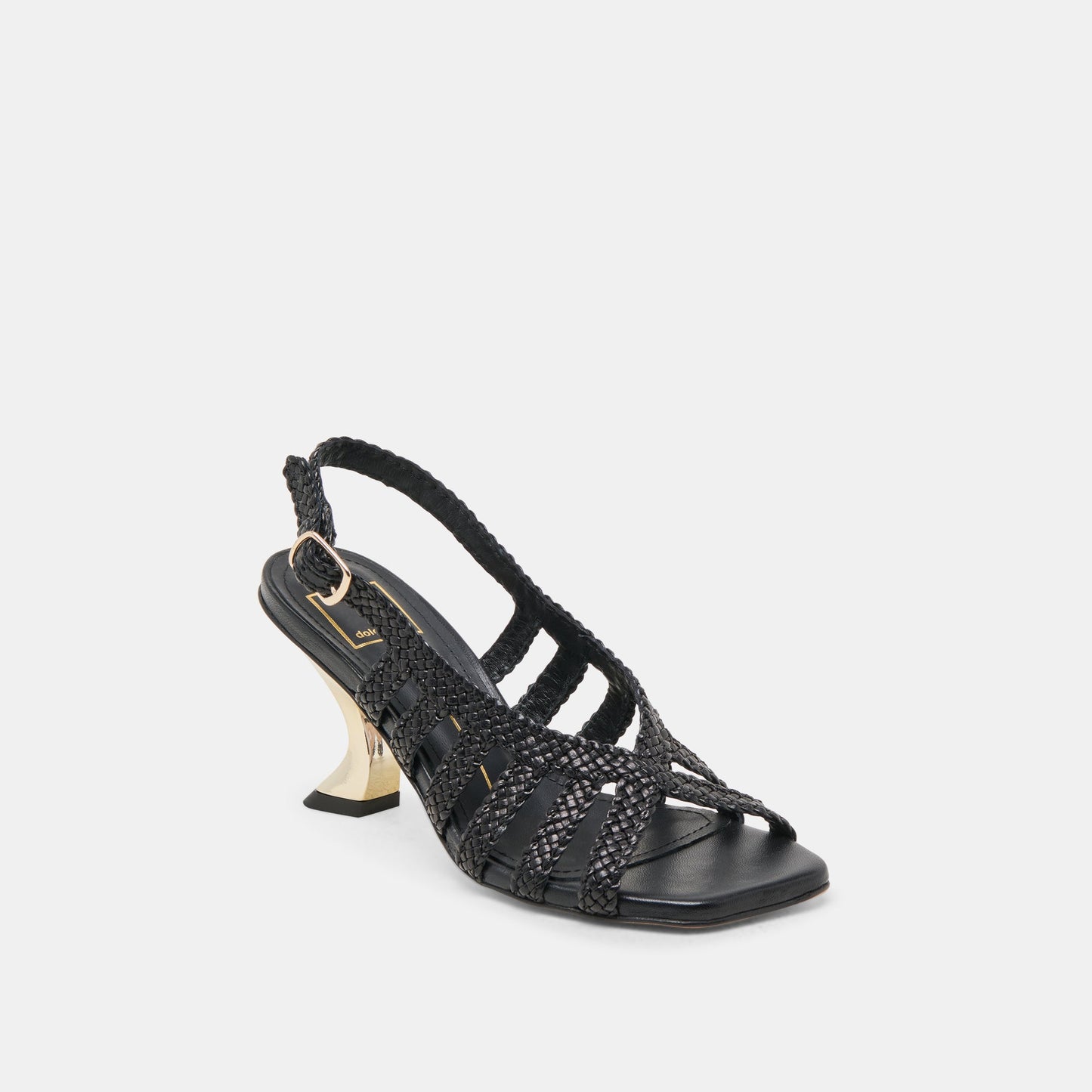 Dolce Vita SICILY HEELS BLACK WOVEN LEATHER