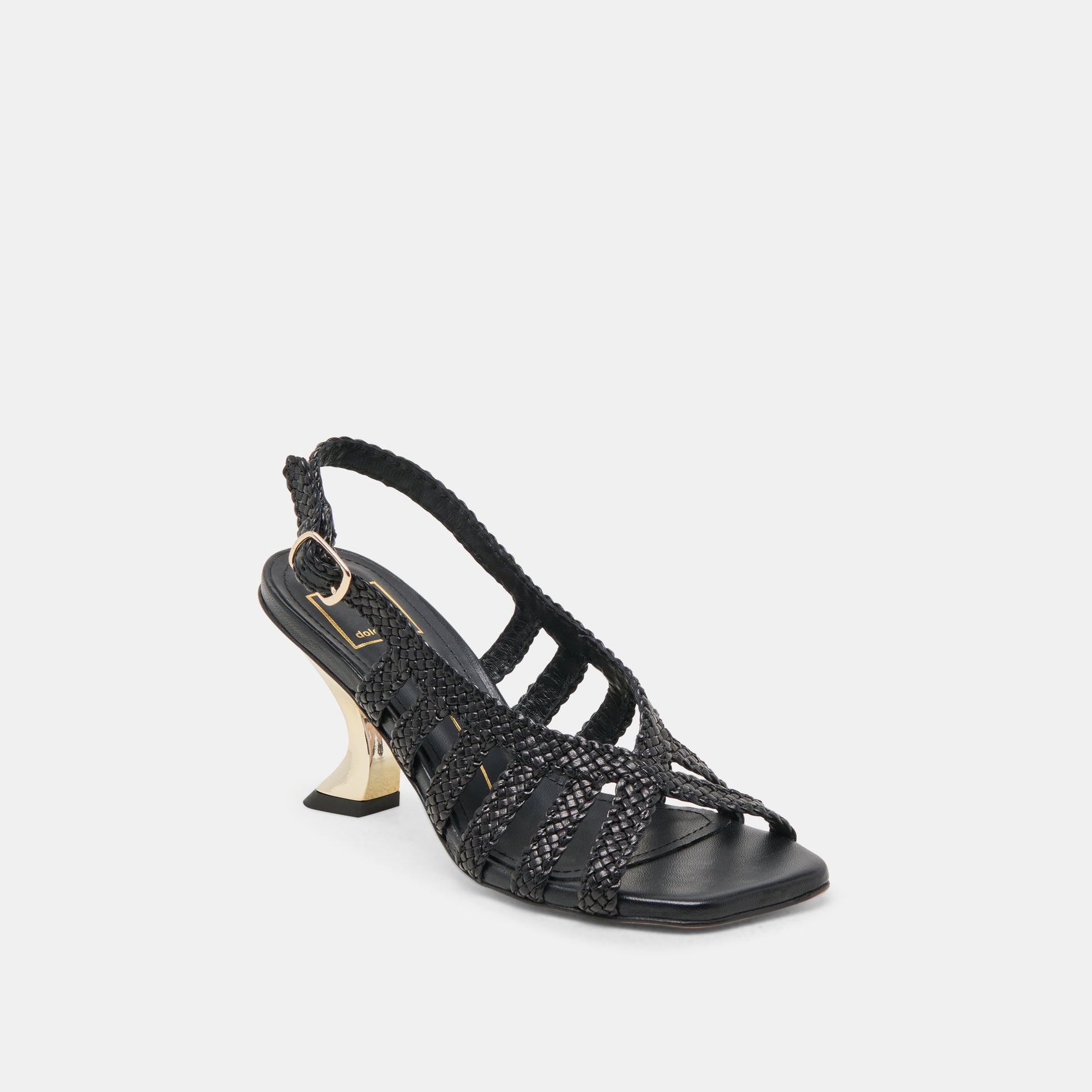 Dolce Vita SICILY HEELS BLACK WOVEN LEATHER