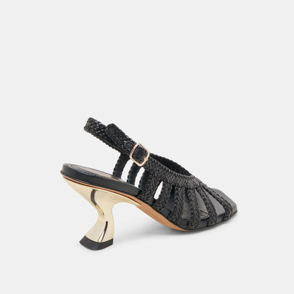Dolce Vita SICILY HEELS BLACK WOVEN LEATHER