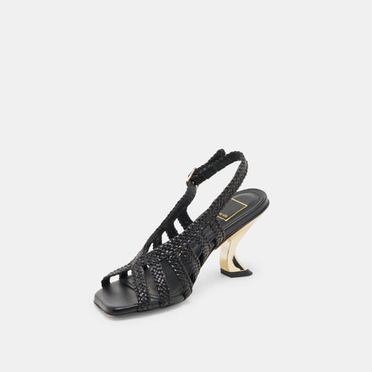 Dolce Vita SICILY HEELS BLACK WOVEN LEATHER