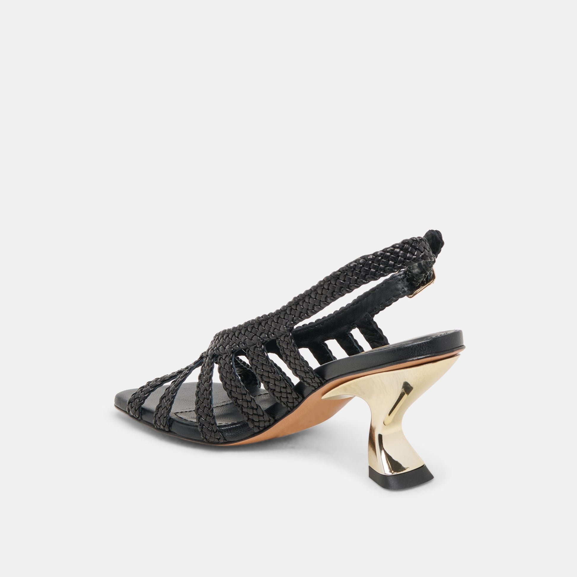 Dolce Vita SICILY HEELS BLACK WOVEN LEATHER