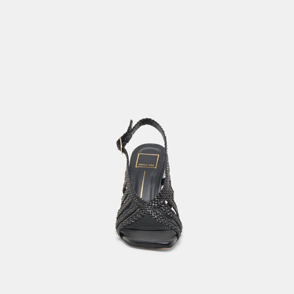 Dolce Vita SICILY HEELS BLACK WOVEN LEATHER