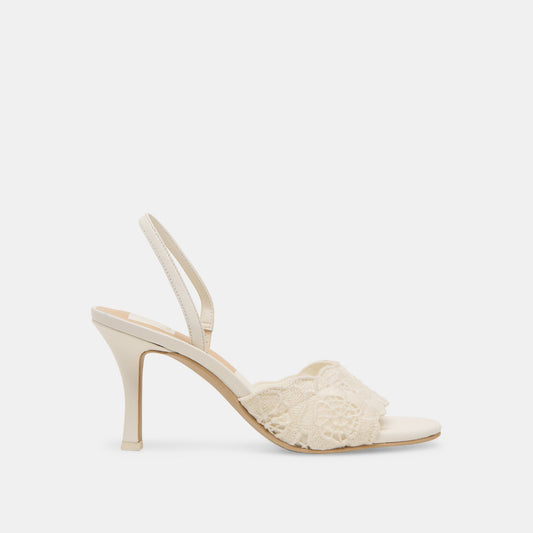 Dolce Vita LARRA HEELS WHITE CROCHET