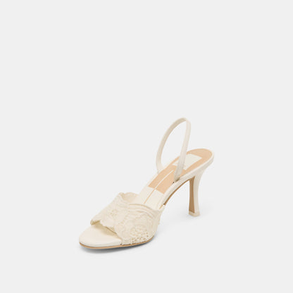 Dolce Vita LARRA HEELS WHITE CROCHET