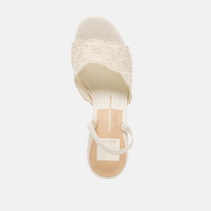 Dolce Vita LARRA HEELS WHITE CROCHET