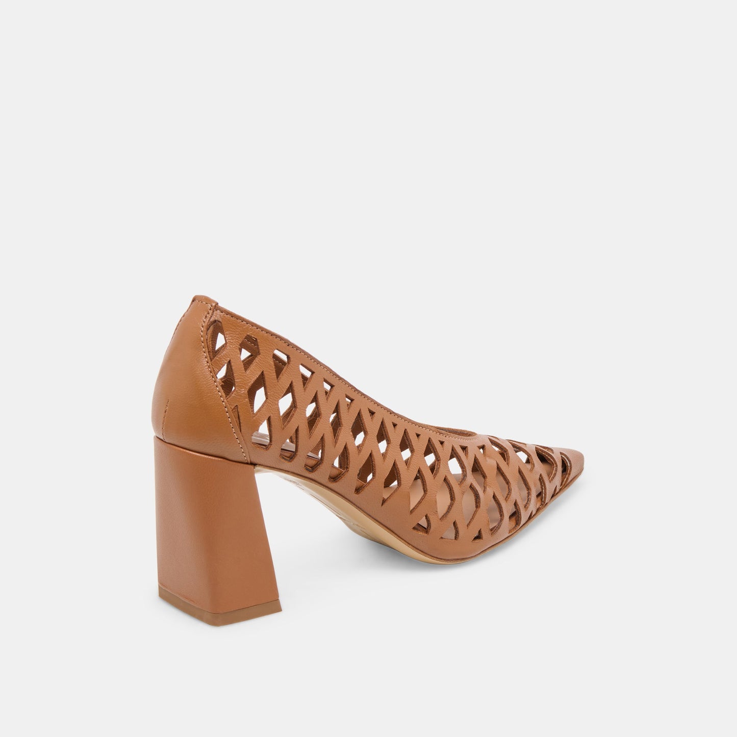 Dolce Vita Tanya Cognac Woven Leather Heels