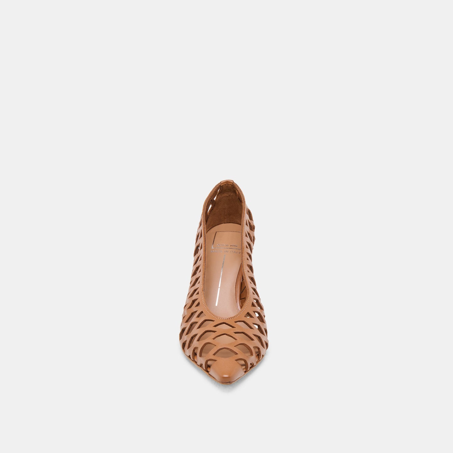 Dolce Vita Tanya Cognac Woven Leather Heels