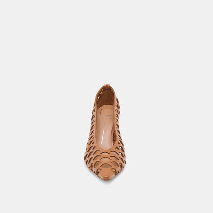 Dolce Vita Tanya Cognac Woven Leather Heels