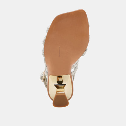 Dolce Vita SICILY HEELS WHITE WOVEN LEATHER