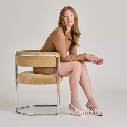 Dolce Vita SICILY HEELS WHITE WOVEN LEATHER