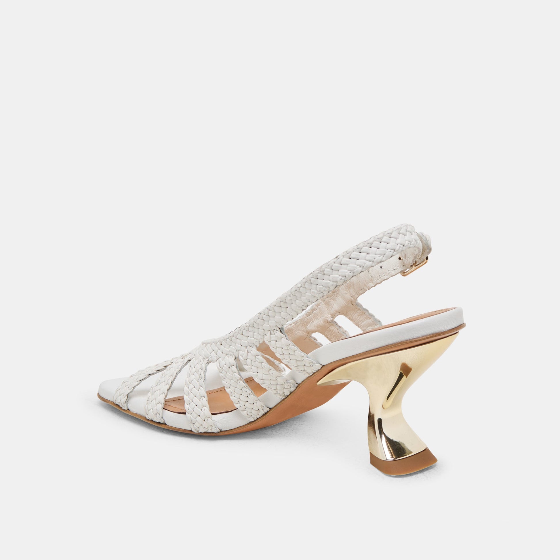 Dolce Vita SICILY HEELS WHITE WOVEN LEATHER