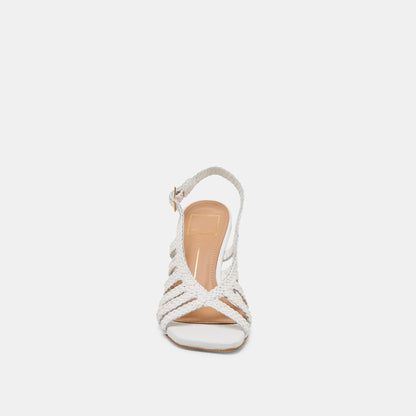 Dolce Vita SICILY HEELS WHITE WOVEN LEATHER