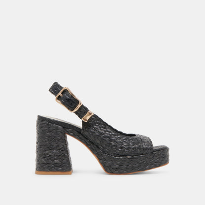 Dolce Vita FLORES HEELS ONYX RAFFIA