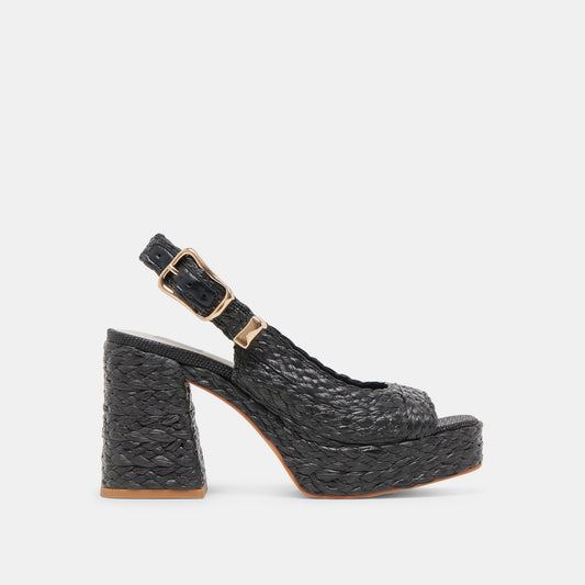 Dolce Vita FLORES HEELS ONYX RAFFIA