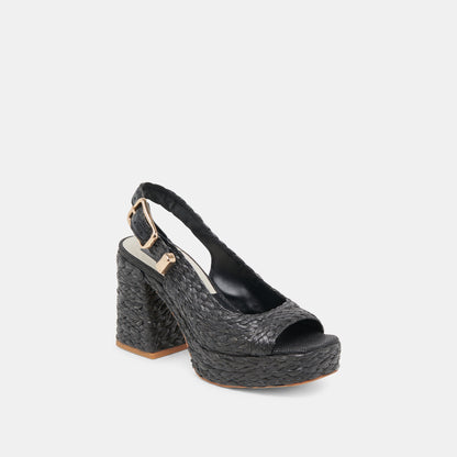 Dolce Vita FLORES HEELS ONYX RAFFIA