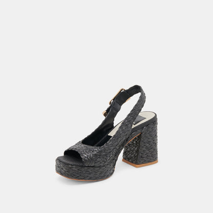 Dolce Vita FLORES HEELS ONYX RAFFIA
